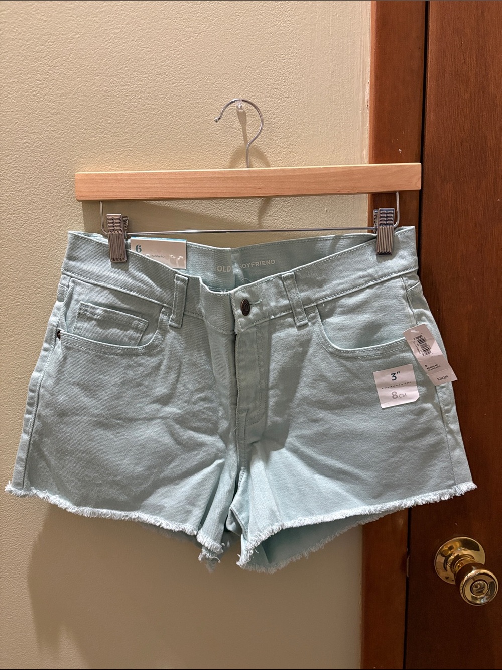 Old Navy Mint Green High-Rise Denim Shorts